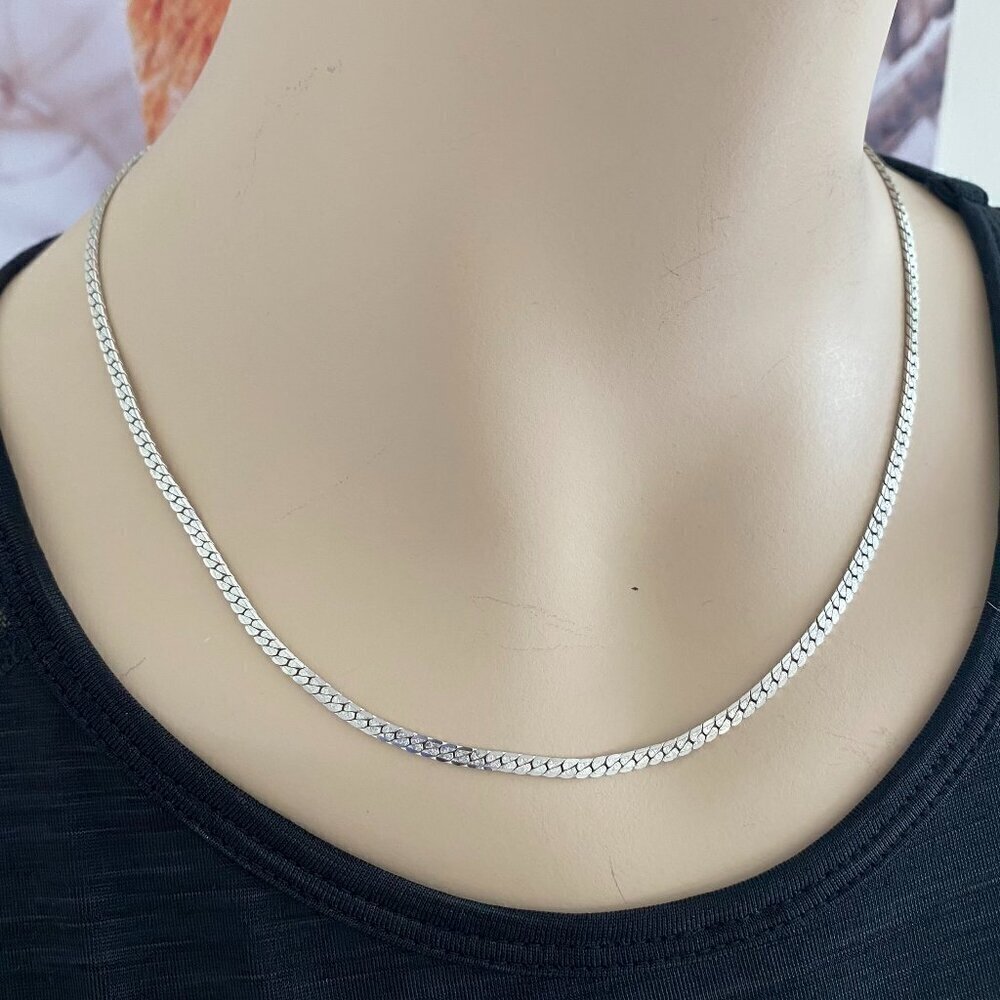 Vintage US Patent Silver Tone Chain Necklace